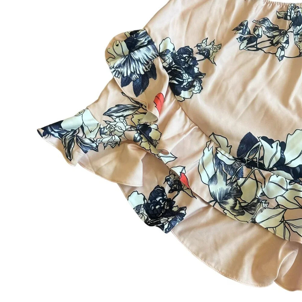 Morrisday The Label Floral Halter Dress Ruffle Low Back Size Medium Women's - Picture 11 of 13